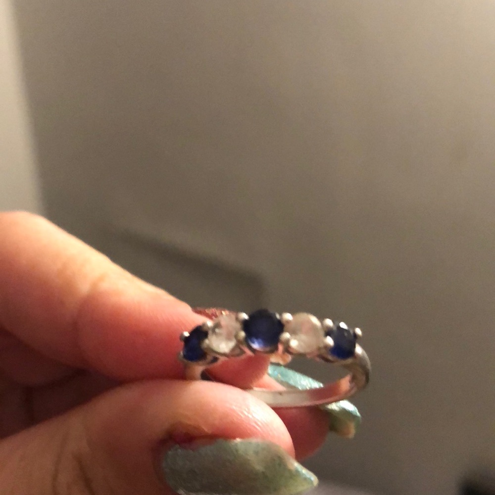Sapphire, Cubic zirconia ring.